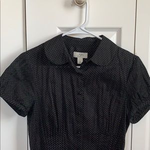 Black and white polka dot blouse